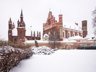 Church of St. Anne and church of St. Francis and St. Bernard in Vilnius. Lithuania
