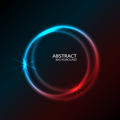  Luminous circles on a dark abstract background