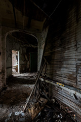 Fototapeta na wymiar Derelict Hallway - Abandoned Brownsville Hospital - Brownsville, Pennsylvania