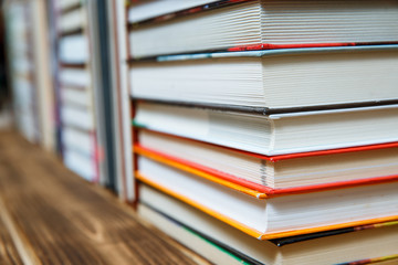 Books stack texture and background
