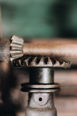 Worn Steel Gears Close-Up - Abandoned Lonaconing Silk Mill - Maryland