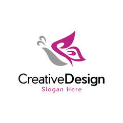 Vector butterfly abstract logo, Butterfly logo template. Vector illustration.