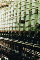 Derelict Wood Spools on Machinery - Abandoned Lonaconing Silk Mill - Maryland 