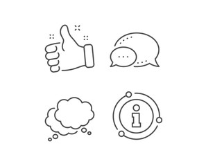 Obraz premium Comic speech bubble line icon. Chat bubble, info sign elements. Chat sign. Social media message symbol. Linear speech bubble outline icon. Information bubble. Vector