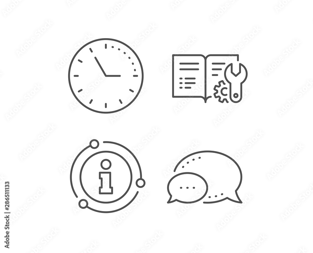 Aufkleber engineering documentation line icon. chat bubble, info sign elements. technical instruction sign. li