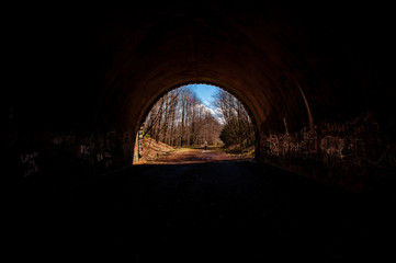 Derelict Arch Portal - Disused Lakeview Drive Tunnel - Scenic Great Smoky Mountains National Park - North Carolina