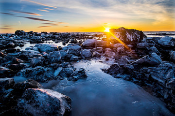 Sunrise at Ytri Tunga Beach, Snaefellsness Peninsula, Iceland, Europe