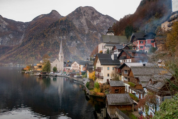 Autumn view Of Hallstatt village, Hallstatt, Austria