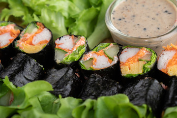 Rolled Seaweed Salad.
