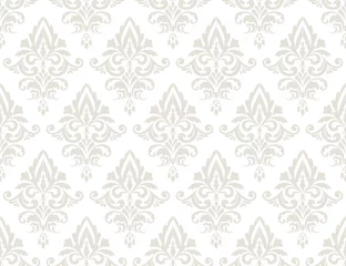 Foto op Plexiglas Vector beautiful damask pattern. Royal pattern with floral ornament. Seamless wallpaper with a damask pattern. Vector illustration. © Viktoriia