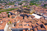 Aerial view of Auch with Cathedral