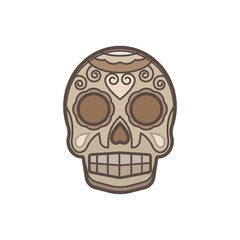 Aztec skull vector icon illustration