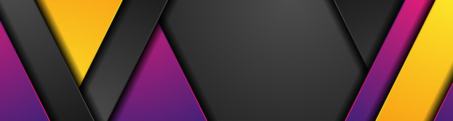 Fototapeta premium Colorful minimal geometric stripes. Abstract material tech banner design. Paper texture. Vector corporate background