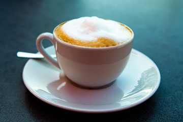 Italian coffee capuccino with foaming milk