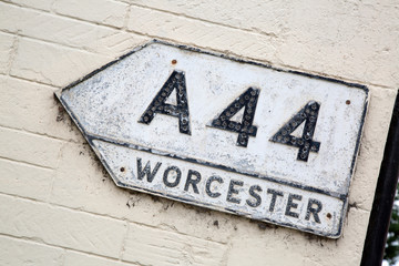 Worcester A44 Direction Signpost