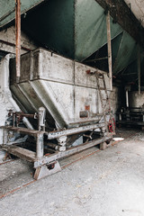 Derelict Antique Hopper on Rails - Abandoned Old Crow Bourbon Distillery - Frankfort, Kentucky