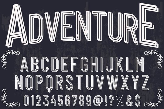 abc classic font handcrafted typeface vector vintage named vintage adventure