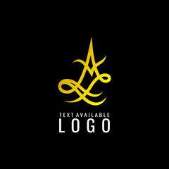 letter a logo design template