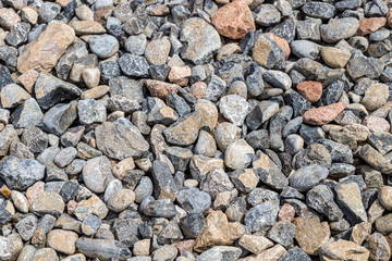 Stones crushed stone and gravel close-up as an abstract background