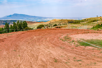 Track for the motocross competition. Landscape