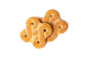 Sugar cookies isolated on white background.