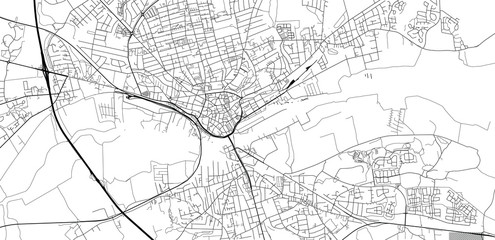 Urban vector city map of Randers, Denmark
