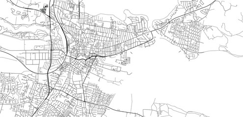Fototapeta na wymiar Urban vector city map of Horsen, Denmark