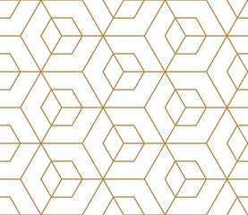 Wallpaper murals Gold abstract geometric Vector seamless geometric pattern. Gold linear pattern. Wallpapers for your design. 