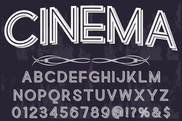 abc classic font handcrafted typeface vector vintage named vintage cinema