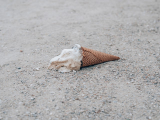 Dropped ice Cream Cone