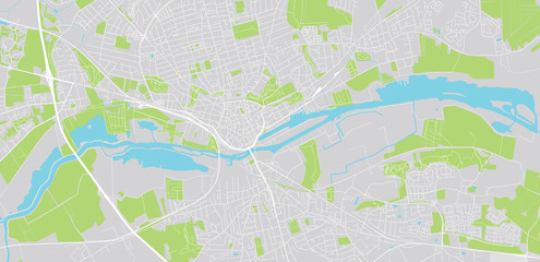 Fototapeta premium Urban vector city map of Randers, Denmark