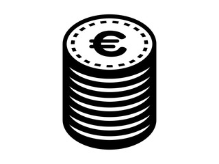 積み重なったユーロコイン