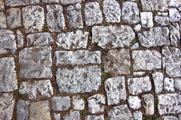 background of natural stone on the pavement