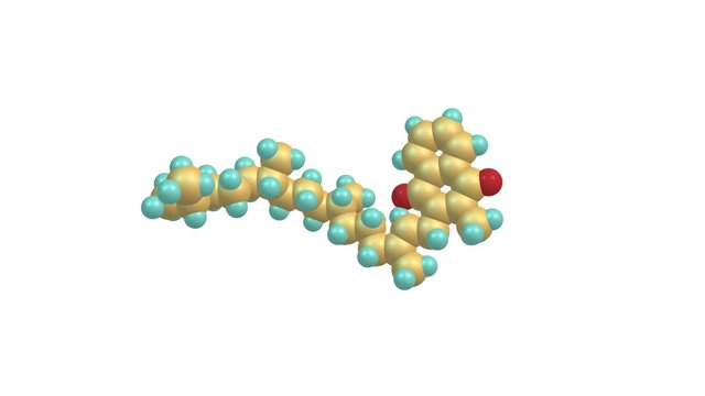 Rotating vitamin K1 molecule video