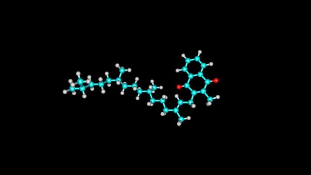 Rotating vitamin K1 molecule video