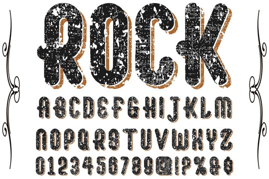 abc classic font handcrafted typeface vector vintage named vintage rock