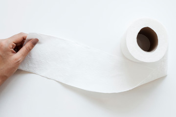 Rolls of toilet paper isolated on white