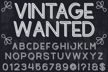 abc classic font handcrafted typeface vector vintage named vintage wanted
