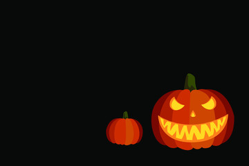 Halloween with pumkin on black background