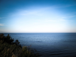 Fototapeta na wymiar Baltic Sea from Cliff in Mechelinki, Poland.