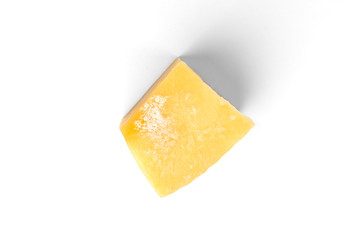 Cheese with mold isolated on white background.
