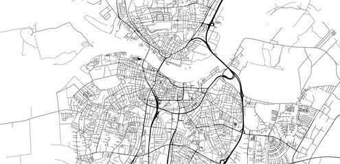 Fototapeta na wymiar Urban vector city map of Aalborg, Denmark