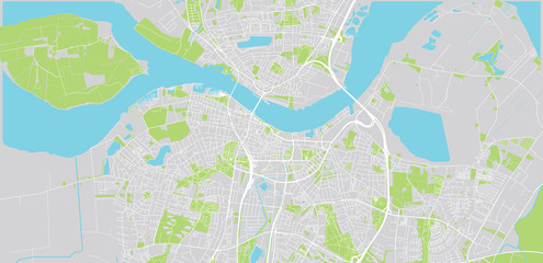 Urban vector city map of Aalborg, Denmark