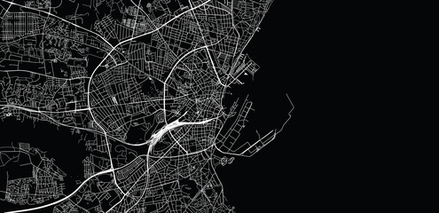 Urban vector city map of Aarhus, Denmark