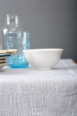 White linen cloth for table