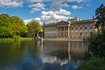 Fototapeta na wymiar Royal Palace on the Water in Lazienki Park in Warsaw, Poland