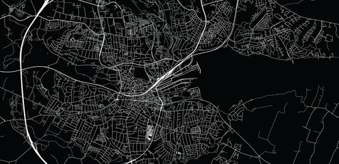 Urban vector city map of Kolding, Denmark