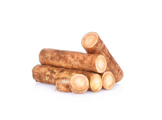 Burdock roots isolated on white background