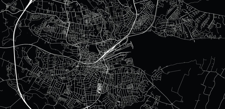 Urban vector city map of Kolding, Denmark