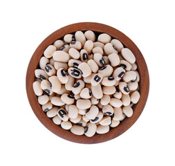 blackeye peas in bowl on white background